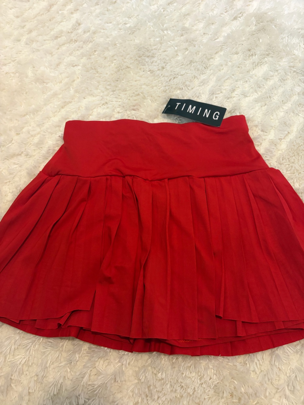 Timing Red Pleated Women's athletic Skirt